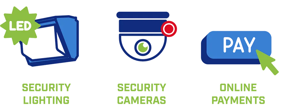 Security Lighting, Cameras, Online Payments